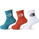 TNF ジャカード ロゴ 3P クルー K TNF Jacquard Logo 3P Crew NNJ82411 マルチカラーホワイト(MW) JMサイズ(16-18cm) [アウトドア ソックス キッズ]