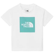 ショートスリーブカラードスクエアロゴティー B S/S Colored Square Logo Tee NTB32361 ホワイト×ガイザーアクア WG 90サイズ [アウトドア トップス 半袖 ベビー]