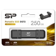 外付けSSD スティック型 DS72シリーズ 250GB USB 3.2(Gen 2)対応 USB-A/USB-C接続 ブラック SP250GBUC3S72V1K