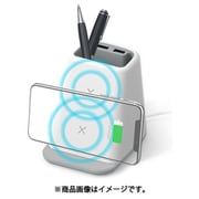 ペンスタンドワイヤレス充電器(USB-Aポートx2付き) ホワイト AWJ-PD11 WH