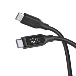 シリコンケーブル USB-C to USB-C 1m ディスプレイ表示付き PD100W対応 ブラック CIO-SL-SC-CC1-BK
