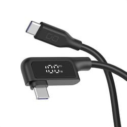 シリコンケーブル L字型 USB-C to USB-C 1m ディスプレイ表示付き PD100W対応 ブラック CIO-SLL-SC-CC1-BK