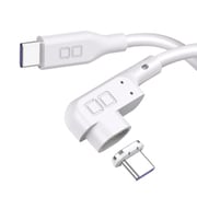 マグネットシリコンケーブル L字型 USB-C to USB-C 1m PD100W対応 ホワイト CIO-SLLMG-CC1-WH