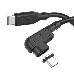 マグネットシリコンケーブル L字型 USB-C to USB-C 2m PD100W対応 ブラック CIO-SLLMG-CC2-BK