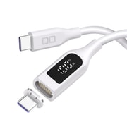 マグネットシリコンケーブル USB-C to USB-C 1m ディスプレイ表示付き PD100W対応 ホワイト CIO-SLMG-SC-CC1-WH