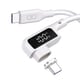 マグネットシリコンケーブル L字型 USB-C to USB-C 1m ディスプレイ表示付き PD100W対応 ホワイト CIO-SLLMG-SC-CC1-WH