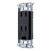 WTL1532MB [SO-STYLE 埋込アースターミナル付ダブルコンセント 金属枠付 マットブラック]