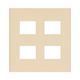 WTF8704F [コスモシリーズワイド21 スクエア用 簡易耐火コンセントプレート 4コ用 2コ+2コ用 ベージュ]