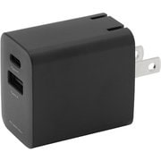 USB急速充電器 GH-JD2PA USB PD(パワーデリバリー)対応 20W USB-C×1/USB-A×1 収納式プラグ採用 ブラック GH-JD2PA-BK