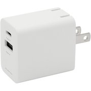 USB急速充電器 GH-JD2PA USB PD(パワーデリバリー)対応 20W USB-C×1/USB-A×1 収納式プラグ採用 ホワイト GH-JD2PA-WH