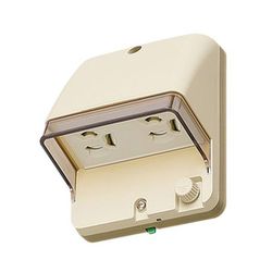 フル接地防水ダブルコンセント φ39キャップ×2対応形 クリームグレー WK4106