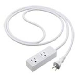 S-OAタップ 接地15A形 2コ口 1mコード付 マグネット付 マットホワイト WCHS2512MW