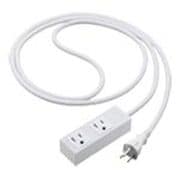 S-OAタップ 接地15A形 2コ口 1mコード付 マグネット付 マットホワイト WCHS2512MW