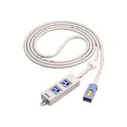 ハーネス用OAタップ 2コ口抜け止めアース付電源表示ランプ付 5M パープル WFA66527V