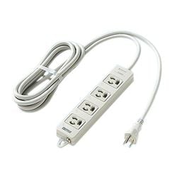 マグネット付 OAタップ 接地15A抜け止め形4コ口 電源表示付 3M グレー WCH24343H