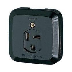 WK3730B [小型 接地2P30A 角型コンセント 250V ブラック]