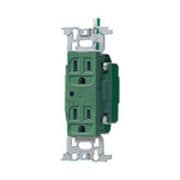 WN13185GK [フルカラー医用アース付ダブルコンセント 通電ランプ付 緑]