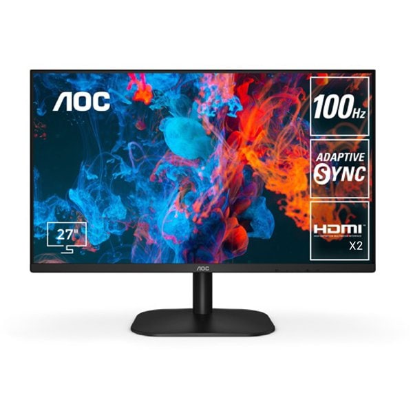 AOC エーオーシーワイド液晶ディスプレイ/27型/FullHD(1920×1080)/IPSパネル/HDMI/ブラック/スピーカー：なし 27B2H2/11Ω