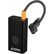 自転車 電動空気入れ 英・米・仏式バルブ対応 6000mAh 自動停止機能付 USB充電式 ライト 非常用電源 収納袋付 ブラック Y-3230