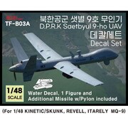 TF-B03A 1/48 現用 北朝鮮空軍 セッビョル-9 汎用攻撃ドローン デカールセット （キネティック/スカンクモデル/レベル/イタレリMQ-9用） [プラモデル用品]