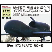 TF-B04B 1/72 現用 北朝鮮空軍 セッビョル-4 戦略偵察ドローン デカールセット （プラッツRQ-4用） [プラモデル用品]