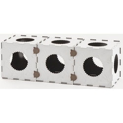 NB-3P W [猫用 箱型紙製遊具 BOX トンネルセット 白壁]