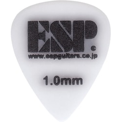 ピック 100枚入り ポリアセタール ティアドロップ 1.0mm ホワイト（滑り止めロゴ仕様） PT-PS10 WH