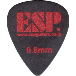 ピック 100枚入り ポリアセタール ティアドロップ 0.8mm ブラック（滑り止めロゴ仕様） PT-PS10 BK