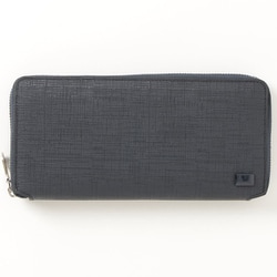 本革 長財布 カレッジシリーズ ラウンドファスナーロングウォレット パスケース付き ネイビー SW-39600NV