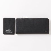 本革 長財布 二つ折り L字ファスナー カレッジシリーズ ロングウォレット パスケース付き ブラック SW-39601BK