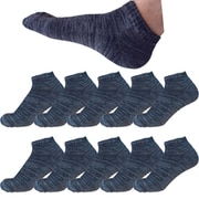 NAKAMAJITA MEN'S 大きいサイズ 28-30cm 綿混底パイル くるぶし丈ソックス 10足セット チャコールグレー HN-MS-18