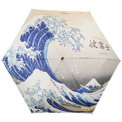 折りたたみ傘 晴雨兼用 50cm 手開き式 6本骨 UV加工 波富士 JK-148-01