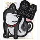刺繍ステッカーワッペン 黒柴犬JAPAN