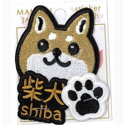 刺繍ステッカーワッペン 柴犬shiba