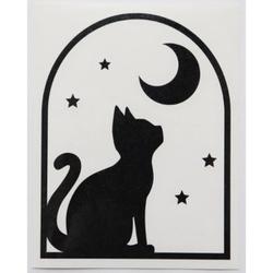 猫と窓 カッティングステッカー 黒