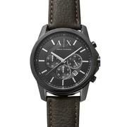腕時計 黒 メンズ 44mm レザーバンド 並行輸入品 2年保証 AX1732