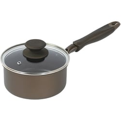 片手鍋 16cm ガラス蓋付 IH対応 アップハンドル 耐摩耗試験100万回クリア 金属ヘラ対応 ロングライフメガストーン2 HC-0191