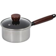 片手鍋 14cm ガラス蓋付 IH対応 2層鋼 ダイヤモンドコート 軽量 高耐久 ファストクック HC-0206