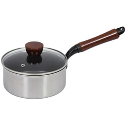 片手鍋 16cm ガラス蓋付 IH対応 2層鋼 ダイヤモンドコート 軽量 高耐久 ファストクック HC-0207