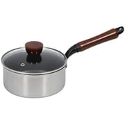 片手鍋 16cm ガラス蓋付 IH対応 2層鋼 ダイヤモンドコート 軽量 高耐久 ファストクック HC-0207