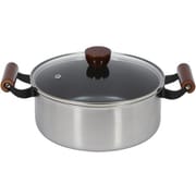 両手鍋 22cm ガラス蓋付 IH対応 2層鋼 ダイヤモンドコート 軽量 高耐久 ファストクック HC-0210