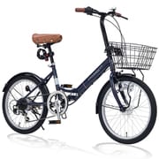 My Pallas(マイパラス) 折りたたみ自転車 20インチ シマノ製6段変速 かご LEDオートライト ワイヤーロック インディゴ MF207