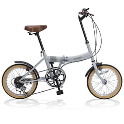 My Pallas（マイパラス） 折りたたみ自転車 16インチ シマノ製6段変速 グレージュ MF103