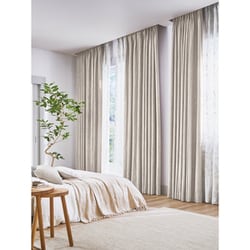 既成カーテン（幅100cm×丈180cm） 形状安定 防炎仕様 タッセル付き 2枚組 AC2296 W100×H180 2P
