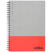 ノート utoka(ウトカ) A5 4mm方眼罫 90枚 レッド N460-01