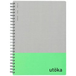 ノート utoka（ウトカ） A5 4mm方眼罫 90枚 ライトグリーン N460-33