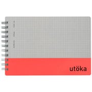 ノート utoka(ウトカ) ポケットサイズ 4mm方眼罫 90枚 レッド N461-01