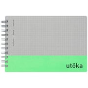 ノート utoka(ウトカ) ポケットサイズ 4mm方眼罫 90枚 ライトグリーン N461-33