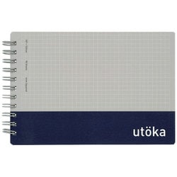 ノート utoka（ウトカ） ポケットサイズ 4mm方眼罫 90枚 ネイビー N461-72