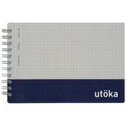 ノート utoka(ウトカ) ポケットサイズ 4mm方眼罫 90枚 ネイビー N461-72